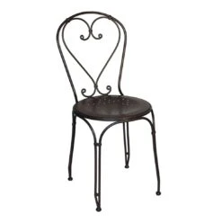 MBM Stuhl Boulevard Schmiedeeisen Marone Antik