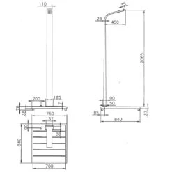 Ideal Ibiza Gartendusche Warmwasser WPC/Edelstahl 7 Ideal Ibiza Gartendusche Warmwasser WPC/Edelstahl -Garten Paradies Verkauf 1008901 4