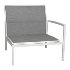 Stern Skelby Endmodul Rechts Aluminium/Textilene Weiß/Silber