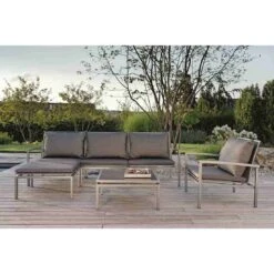 Stern Skelby Loungetisch 75x75cm Aluminium/Glas Graphit/Dunkelgrau -Garten Paradies Verkauf 1027073 4