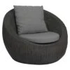 Stern Anny Loungesessel Geflecht Inkl. Kissen Basaltgrau/Seidengrau