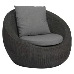 Stern Anny Loungesessel Geflecht Inkl. Kissen Basaltgrau/Seidengrau