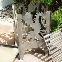 SvenskaV Drache Feuerkorb Rohstahl 35,5x37,0x75 Cm -Garten Paradies Verkauf 1094184 3