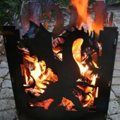 SvenskaV Drache Feuerkorb Rohstahl 35,5x37,0x75 Cm -Garten Paradies Verkauf 1094184 4