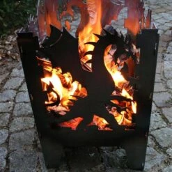 SvenskaV Drache Feuerkorb Rohstahl 35,5x37,0x75 Cm -Garten Paradies Verkauf 1094184 5