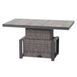 Siena Garden Corido Gartentisch 130x75cm Alu/Geflecht/Keramik Matt Anthrazit/Charcoal-Grey/Washed Grey