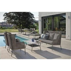 Stern Greta Loungeset 4-tlg. Aluminium/Rope Inklusive Kissen Anthrazit/Platin/Seidengrau -Garten Paradies Verkauf 1094712 3