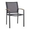 Zebra Alex Stapelsessel Aluminium/Batyline® Teakarmlehnen Graphit/Ebony