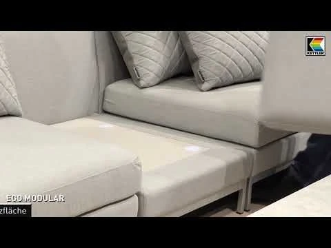 Kettler Ego Modular Ecklounge 4tlg. Sunbrella Silber/Hellgrau Meliert 1 Kettler Ego Modular Ecklounge 4tlg. Sunbrella Silber/Hellgrau Meliert