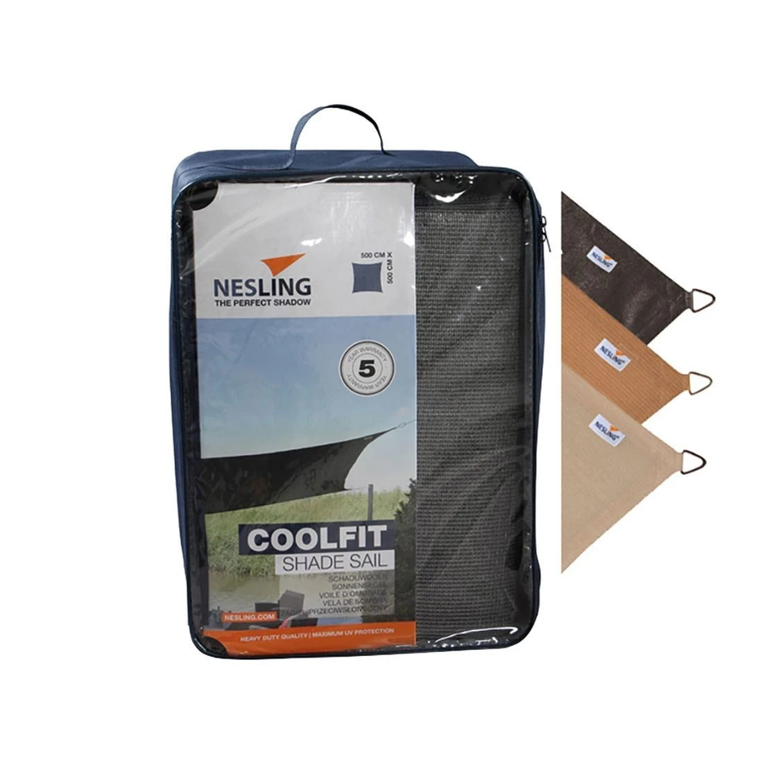 Nesling Coolfit Sonnensegel Quadrat 500x500 Cm HDPE Grau 4 Nesling Coolfit Sonnensegel Quadrat 500x500 Cm HDPE Grau – Bild 4