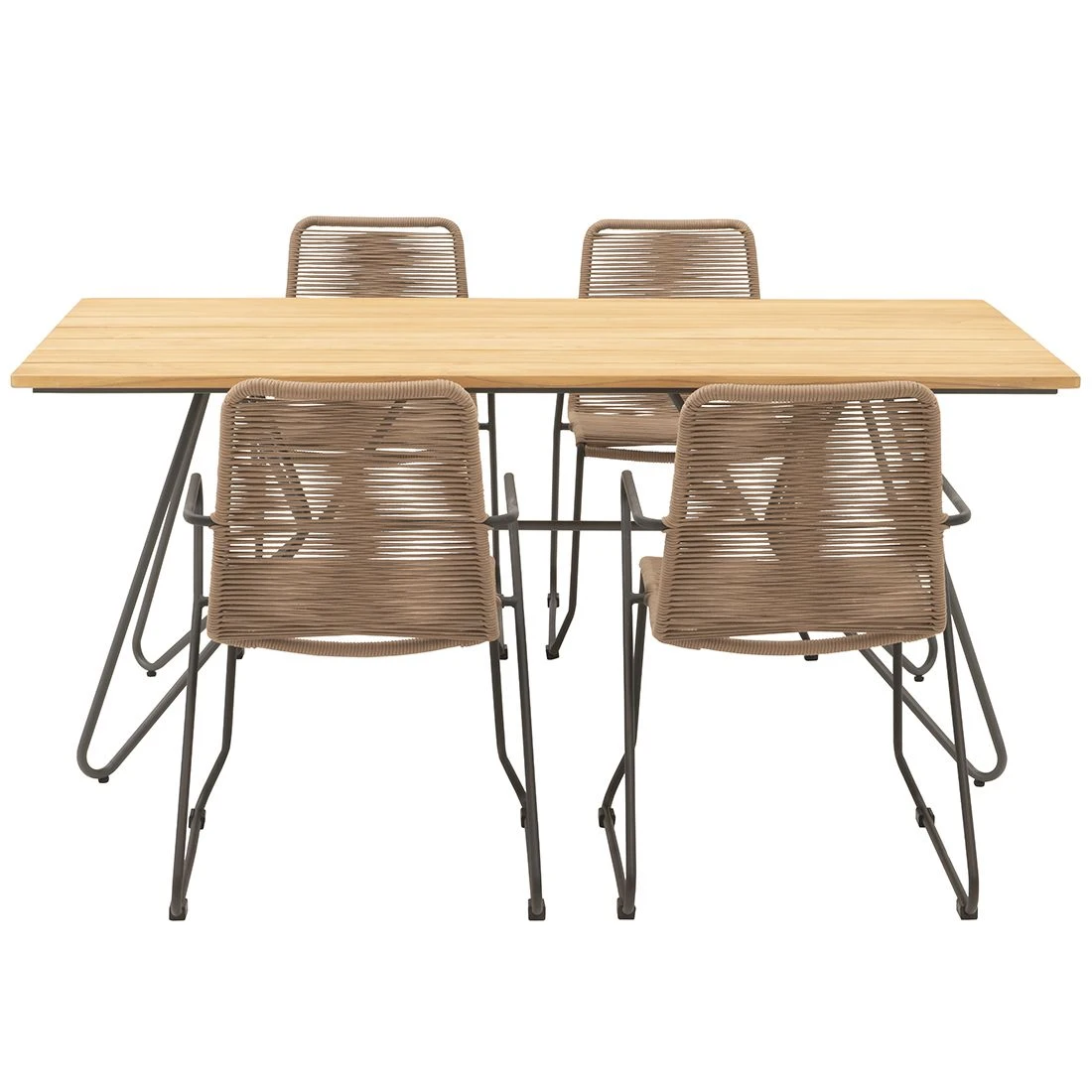 OUTLIV. Maranello Gartenmöbelset 5tlg Tisch 180x90 Cm Taupe 3 OUTLIV. Maranello Gartenmöbelset 5tlg Tisch 180x90 Cm Taupe – Bild 3