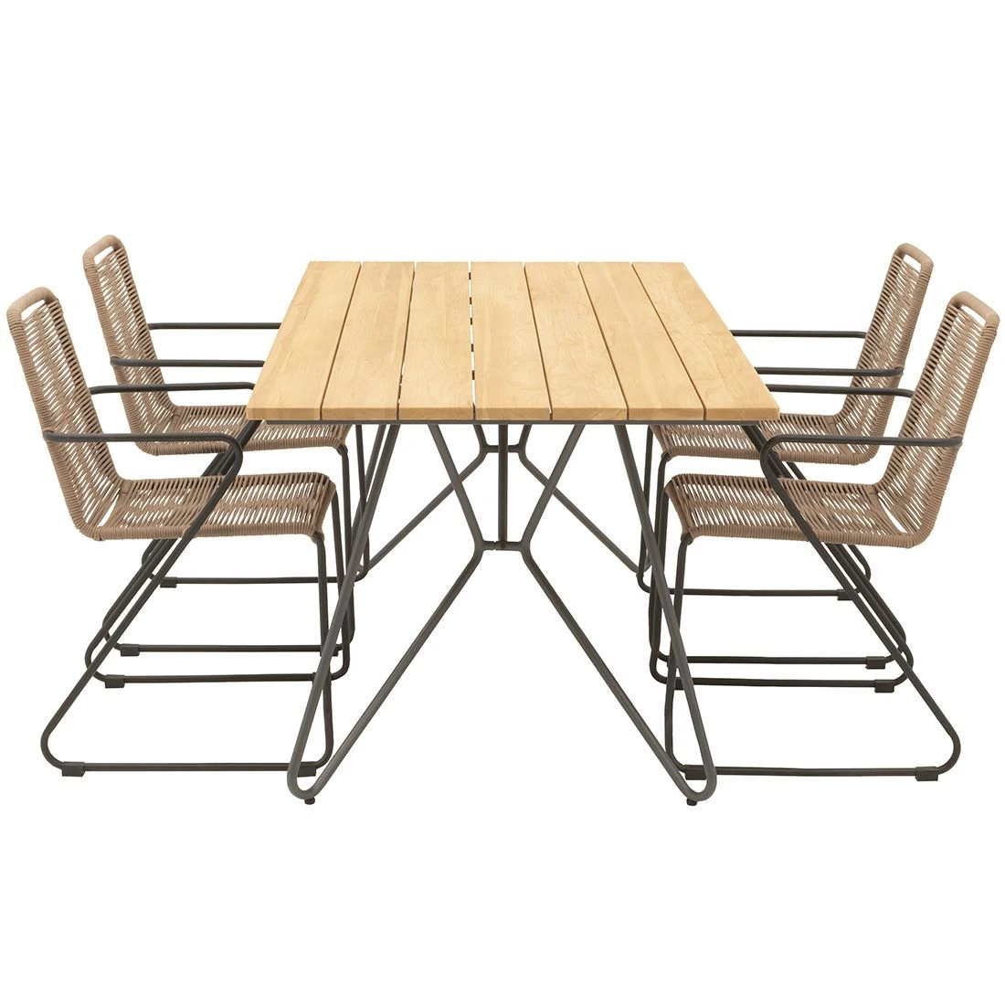 OUTLIV. Maranello Gartenmöbelset 5tlg Tisch 180x90 Cm Taupe 4 OUTLIV. Maranello Gartenmöbelset 5tlg Tisch 180x90 Cm Taupe – Bild 4