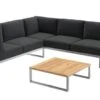 OUTLIV. Capri Ecklounge 3tlg Edelstahl/Teak Schwarz