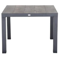 Siena Garden Silva Diningtisch 100x100cm Aluminium/Keramik Anthrazit/Washed Grey
