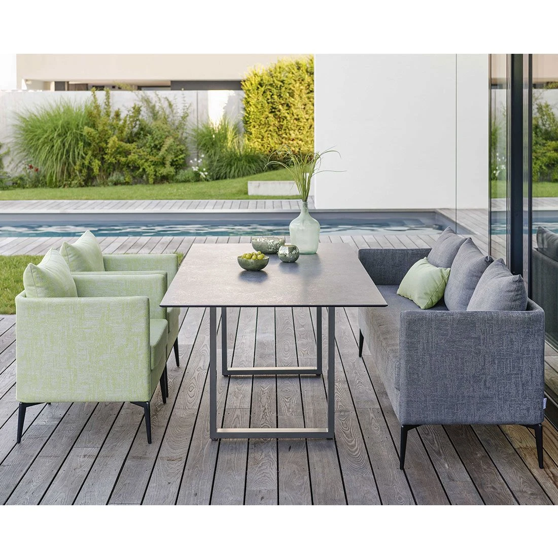 Stern Marta 3-Sitzer Sofa 199cm Aluminium/Outdoorstoff Anthrazit/Dunkelgrau Meliert 3 Stern Marta 3-Sitzer Sofa 199cm Aluminium/Outdoorstoff Anthrazit/Dunkelgrau Meliert – Bild 3