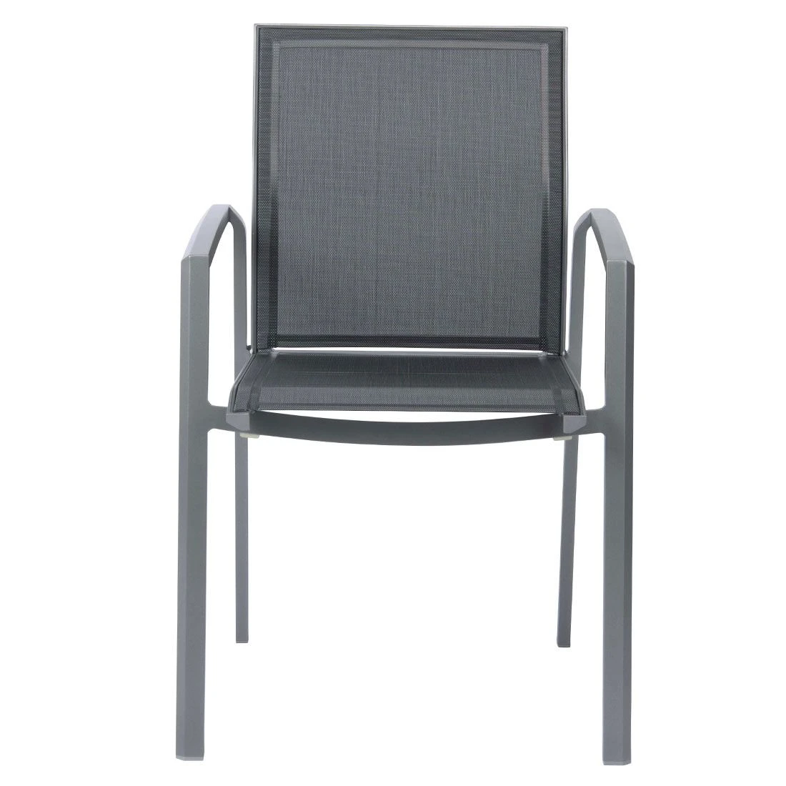 Stern Kari Stapelsessel Aluminium/Textilene Graphit/Silbergrau 2 Stern Kari Stapelsessel Aluminium/Textilene Graphit/Silbergrau – Bild 2
