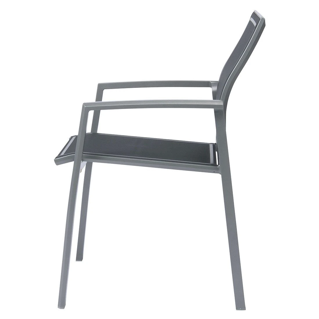 Stern Kari Stapelsessel Aluminium/Textilene Graphit/Silbergrau 4 Stern Kari Stapelsessel Aluminium/Textilene Graphit/Silbergrau – Bild 4
