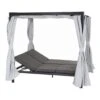 Siena Garden Waikiki Loungebett Inkl. Dach Aluminium/Textil Anthrazit/Hellgrau