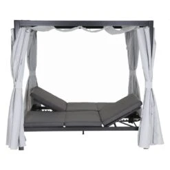 Siena Garden Waikiki Loungebett Inkl. Dach Aluminium/Textil Anthrazit/Hellgrau -Garten Paradies Verkauf 1210696 3