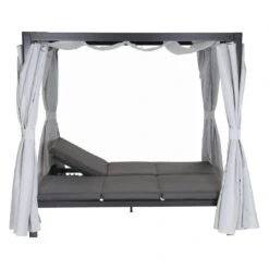 Siena Garden Waikiki Loungebett Inkl. Dach Aluminium/Textil Anthrazit/Hellgrau -Garten Paradies Verkauf 1210696 4