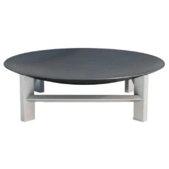 SvenskaV Alpha XXL Feuerschale 58x58x20cm Edelstahl/Rohstahl Edelstahl/Schwarz