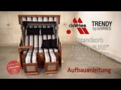 DeVries Pure Comfort XL Strandkorb Pinie/Geflecht Des.441 Griseum