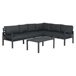 Garden Impressions Lexinton Ecklounge 3-tlg. Aluminium/Polster Carbon Black/Reflex Black