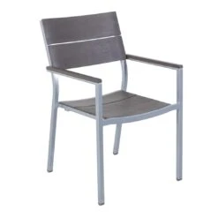 MBM Brisbane Stapelsessel Aluminium/Resysta Silber/Stone Grey