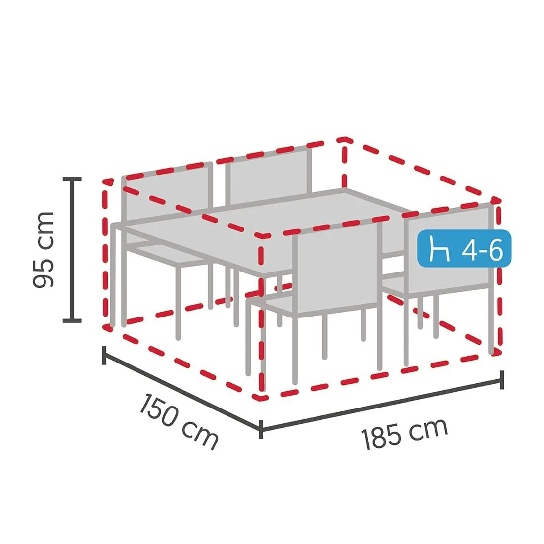 LC Garden Gartenmöbel-Set Schutzhülle 185x150x95 Cm Grau 2 LC Garden Gartenmöbel-Set Schutzhülle 185x150x95 Cm Grau – Bild 2