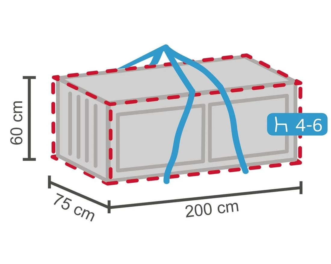LC Garden Aufbewahrungstasche Lounge Kissen 200x75x60 Cm 2 LC Garden Aufbewahrungstasche Lounge Kissen 200x75x60 Cm – Bild 2