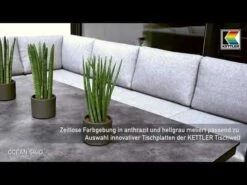 Kettler Ocean Skid Dininglounge 9-tlg. Aluminium/Olefin Anthrazit/Hellgrau Meliert