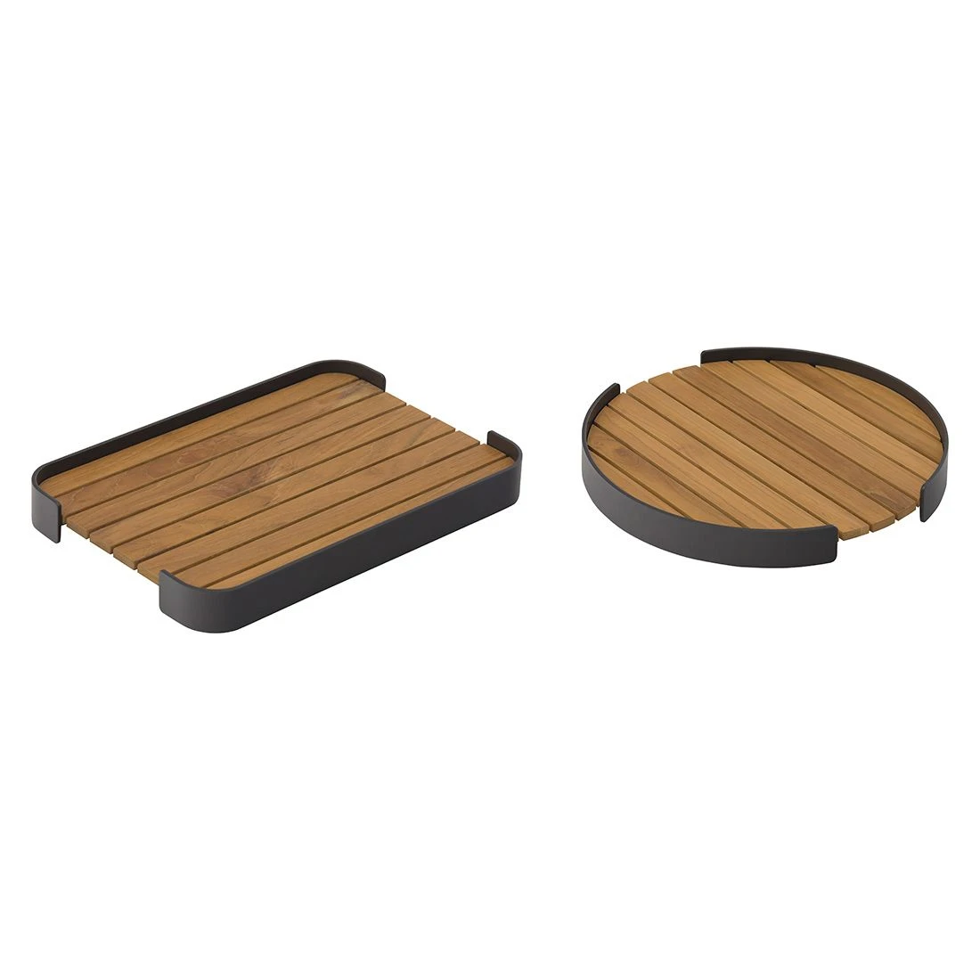 Zebra Carry Tablett Set 2-tlg. Aluminium/Teak Graphit/Teak 1 Zebra Carry Tablett Set 2-tlg. Aluminium/Teak Graphit/Teak