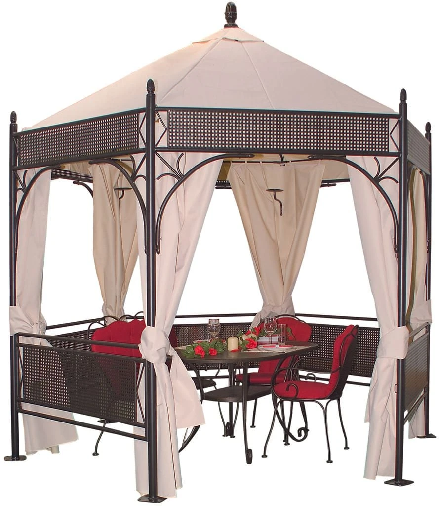 MBM Romeo Romantik Gartenpavillon Schmiedeeisen Marone 1 MBM Romeo Romantik Gartenpavillon Schmiedeeisen Marone