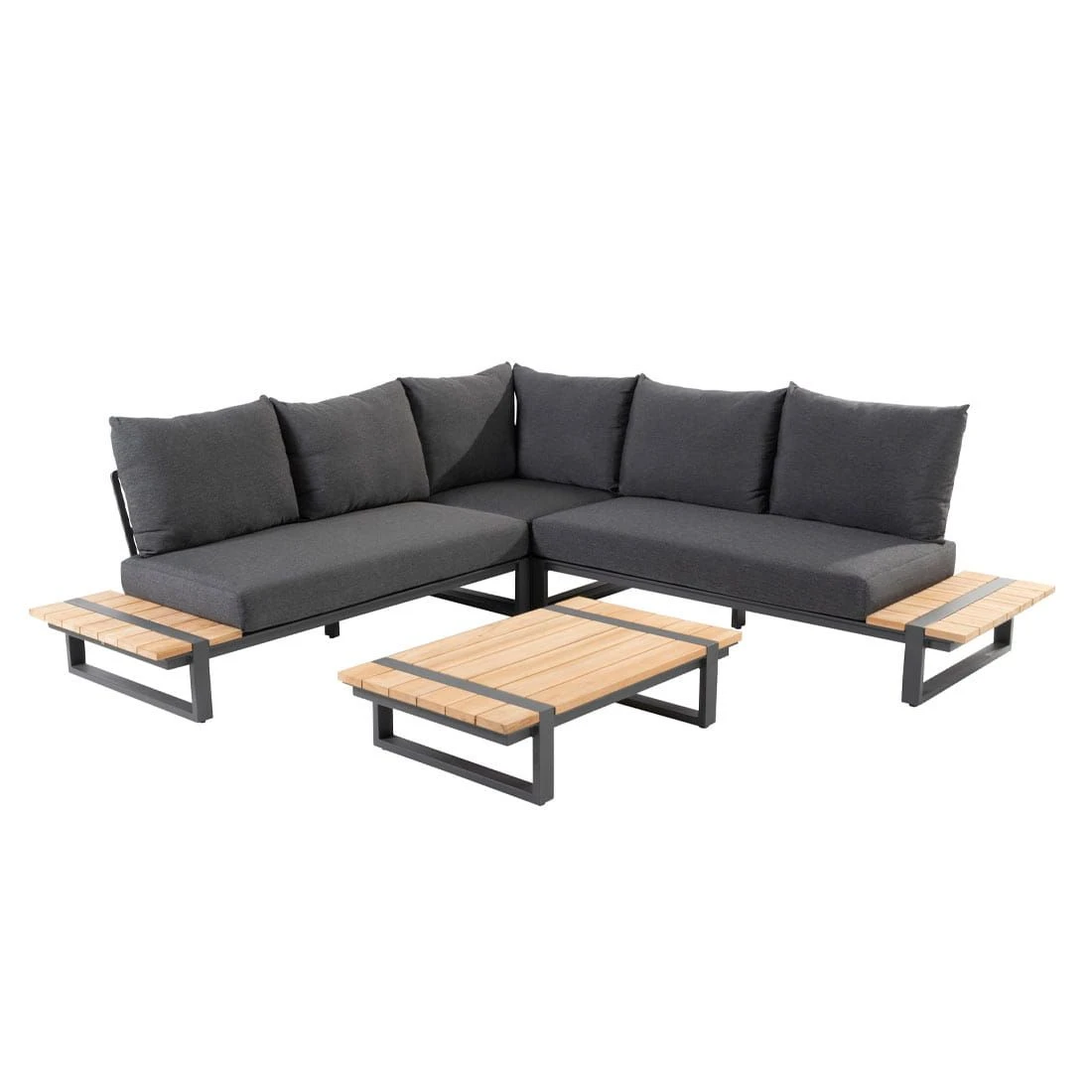 4Seasons Country Ecklounge 4-tlg. Mit Tisch 110x65cm Anthrazit/Natur 1 4Seasons Country Ecklounge 4-tlg. Mit Tisch 110x65cm Anthrazit/Natur
