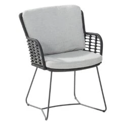 Garten Paradies Verkauf 31 4Seasons Fabrice Gartensessel Edelstahl/Rope Inkl. Kissen Anthrazit