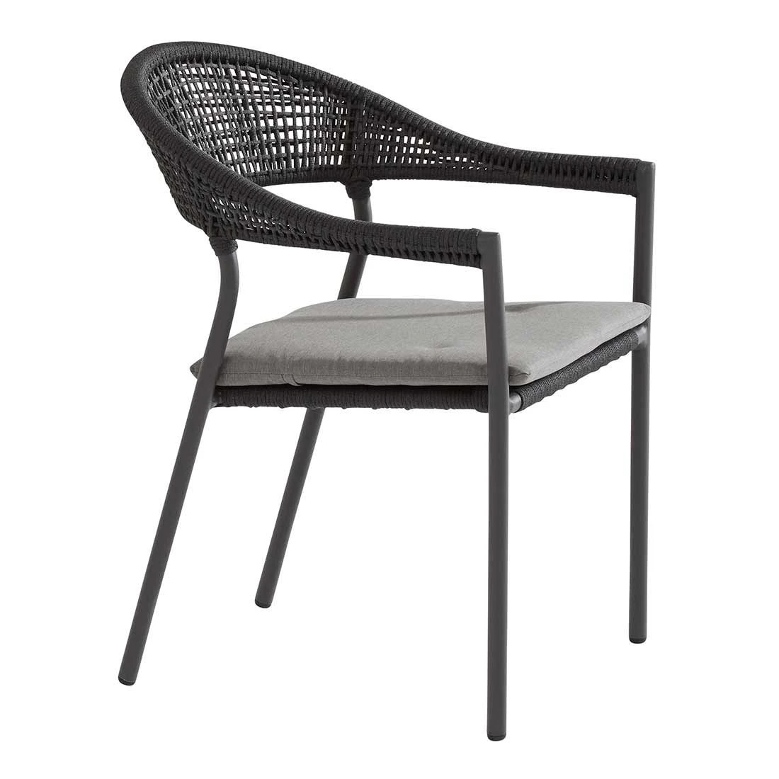 4Seasons Sienna Stapelsessel Aluminium/Rope Anthrazit 2 4Seasons Sienna Stapelsessel Aluminium/Rope Anthrazit – Bild 2