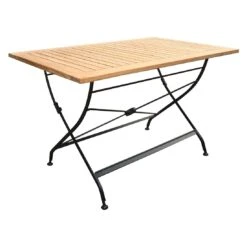 Zebra Florence Klapptisch 120x80 Cm Stahl/Teak Schwarz/Teak