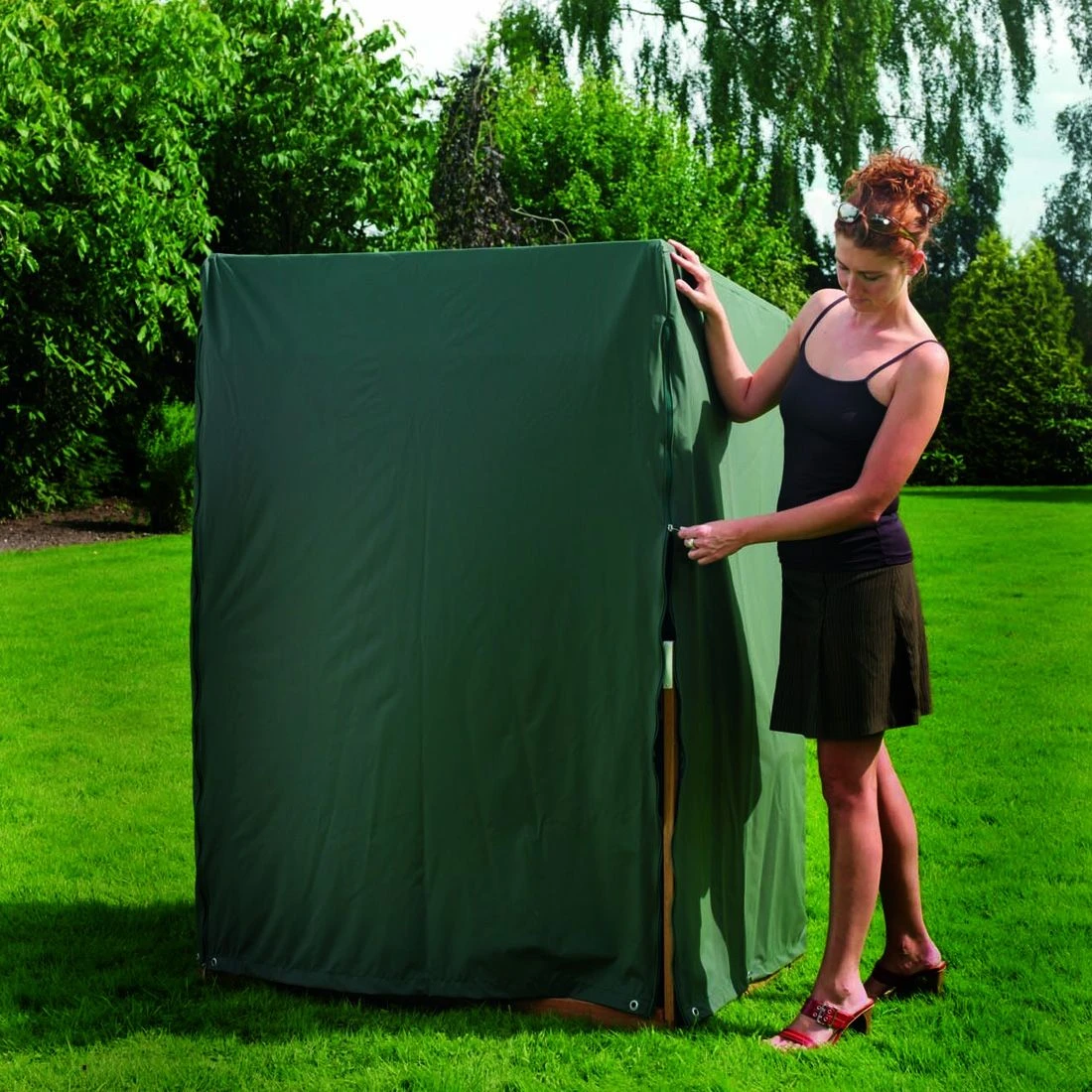 Heinemeyer Schutzhülle 130x90x163/132cm Für Strandkorb, Mit 2 Reißverschlüssen, Teak-Safe Grün 1 Heinemeyer Schutzhülle 130x90x163/132cm Für Strandkorb, Mit 2 Reißverschlüssen, Teak-Safe Grün