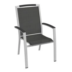 Sieger Trento Stapelsessel Hoch Aluminium/Textilene Graphit/Grau