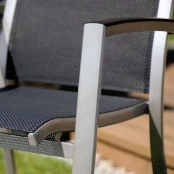 Sieger Trento Stapelsessel Hoch Aluminium/Textilene Graphit/Grau -Garten Paradies Verkauf 685842 5