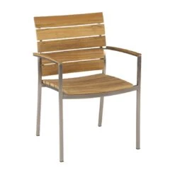 Stern Savona Stapelsessel Edelstahl/Teak Natur