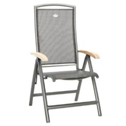 Hartman Raffaelo Klappsessel Aluminium/Textilene Mit Teak-Armlehnen Xerix