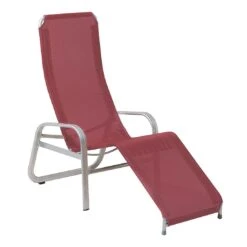 Karasek Florida Gesundliege Aluminium/Textilene Platin/Bordeaux