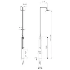 Ideal Altena Gartendusche Kaltwasser Edelstahl/Holz -Garten Paradies Verkauf 811000 4