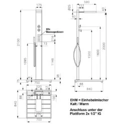 Ideal Elba Gartendusche Warmwasser Edelstahl/WPC 7 Ideal Elba Gartendusche Warmwasser Edelstahl/WPC -Garten Paradies Verkauf 811077 4