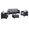 Best Mombasa Loungeset 4-tlg. Geflecht Graphit/Hellgrau
