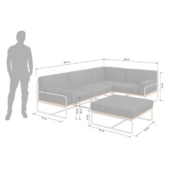 OUTLIV. Largo Ecklounge 5-teilig Stahl/Akazie Mit Kissen Silber/Dunkelgrau -Garten Paradies Verkauf 854428 3