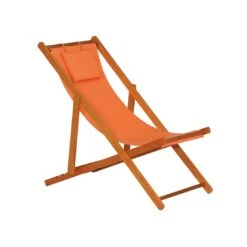 Siena Garden Faro Beach-Liegestuhl Holz/Textilene Orange