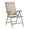 Sieger Cadiz Klappsessel Aluminium/Textilene Mit Teakarmlehnen Champagner/Natur