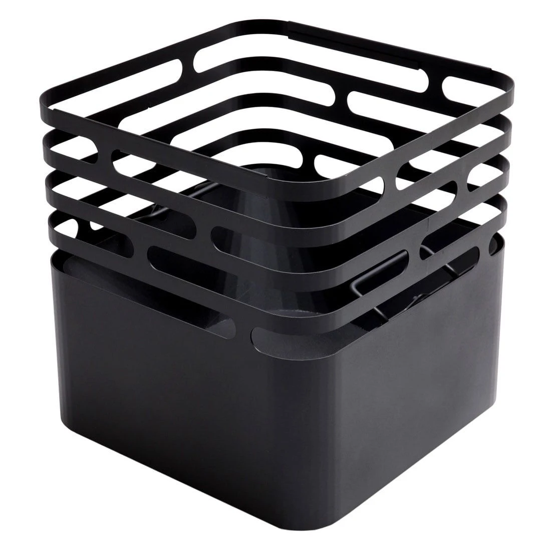 Höfats CUBE Feuerkorb Edelstahl Schwarz 2 Höfats CUBE Feuerkorb Edelstahl Schwarz – Bild 2